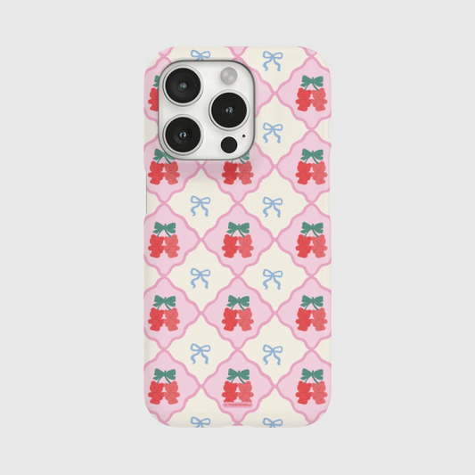 Cherry Gummy Checkerboard Phone Case (Hard/Card Storage/Magsafe)