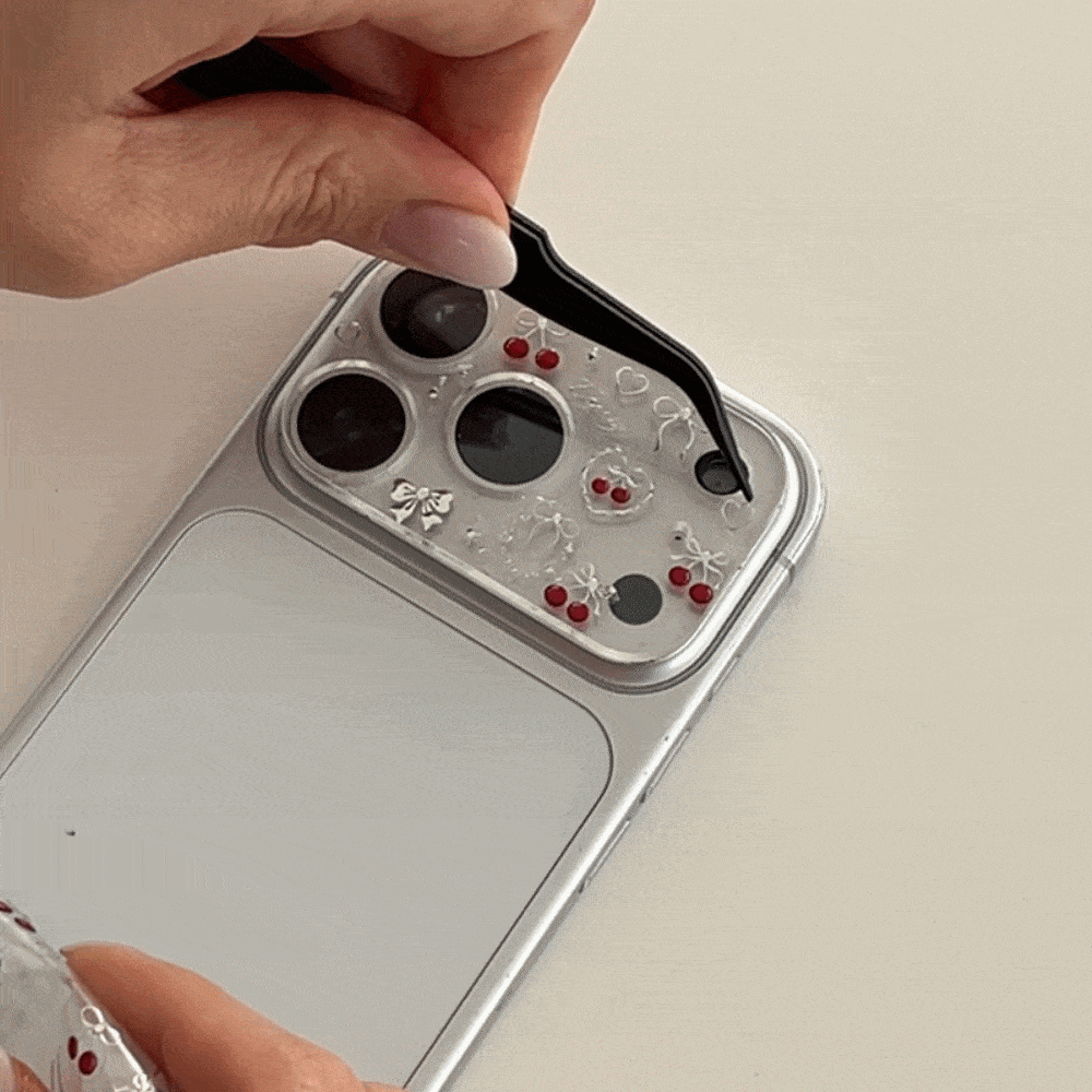 【加購享優惠】Mademoment Silver Cherry Glow (Camera deco sticker) 附送貼紙鉗✨