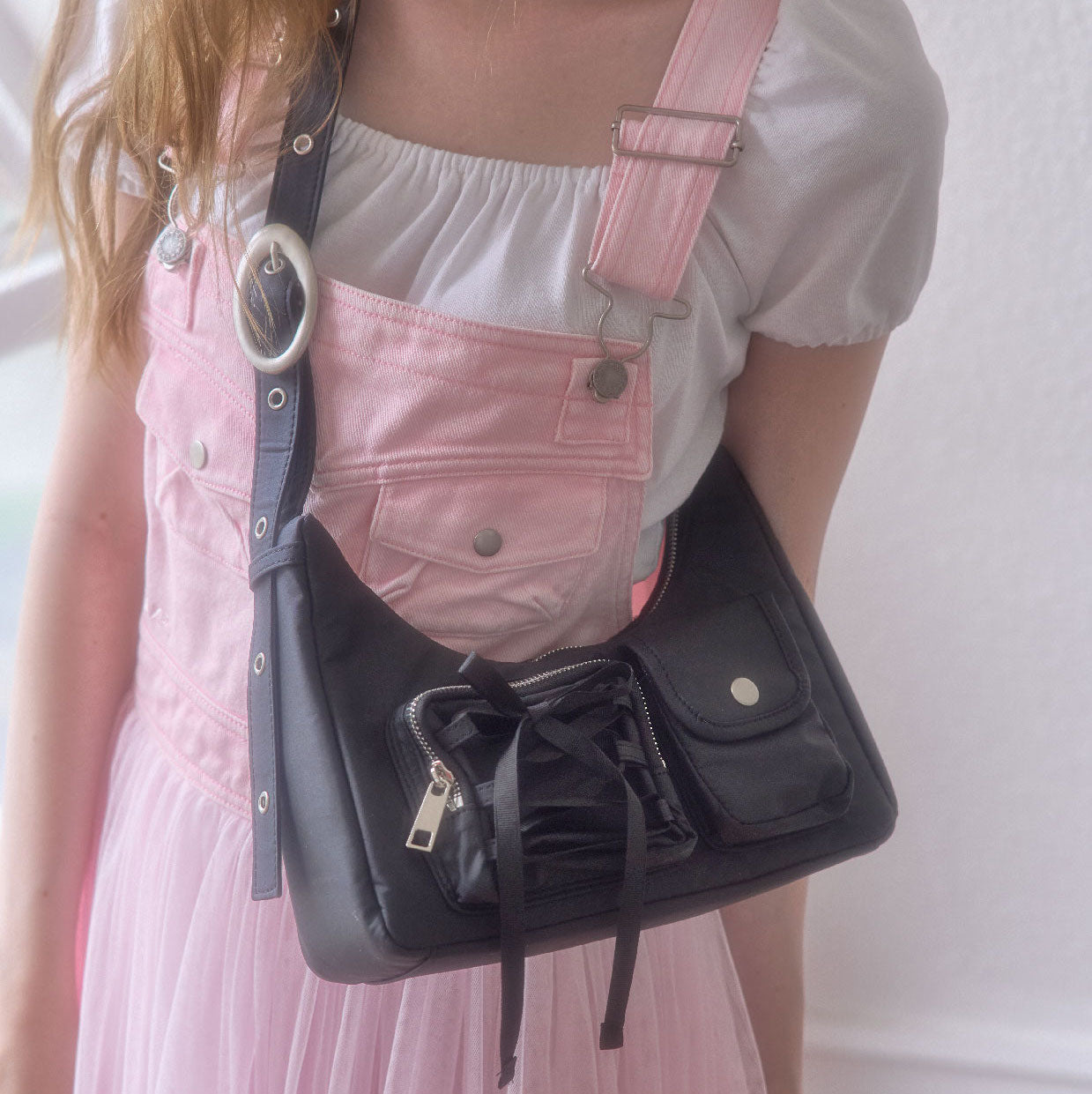 Cozing Nylon ribbon hobo bag (4色)