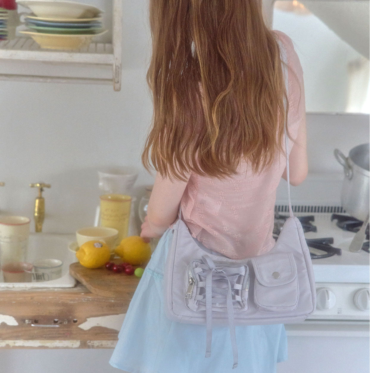 Cozing Nylon ribbon hobo bag (4色)