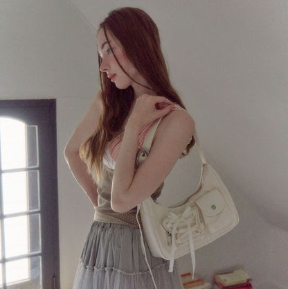 Cozing Nylon ribbon hobo bag (4色)