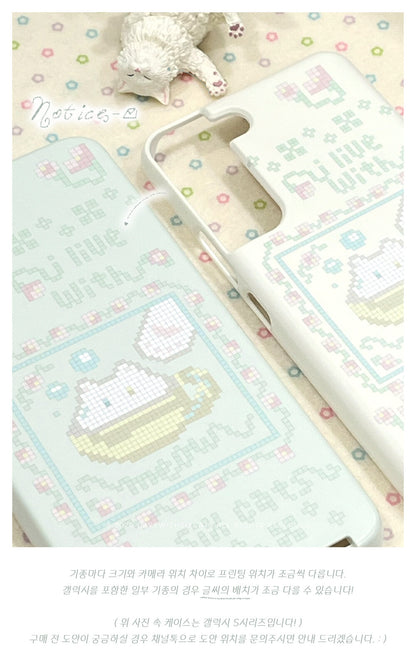 I live with six cats meow teahouse phone case (Card storage 插卡款)