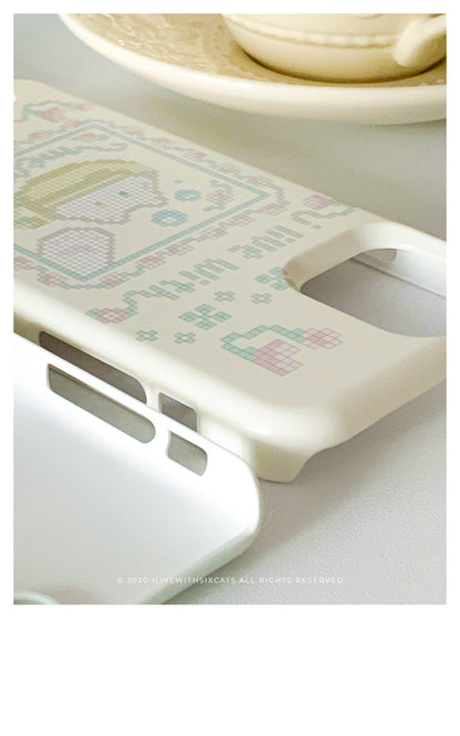 I live with six cats meow teahouse phone case (Card storage 插卡款)