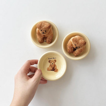 【多買優惠🧸】Bracket Table Teddy Bear Mini Plate/Sauce Bowl