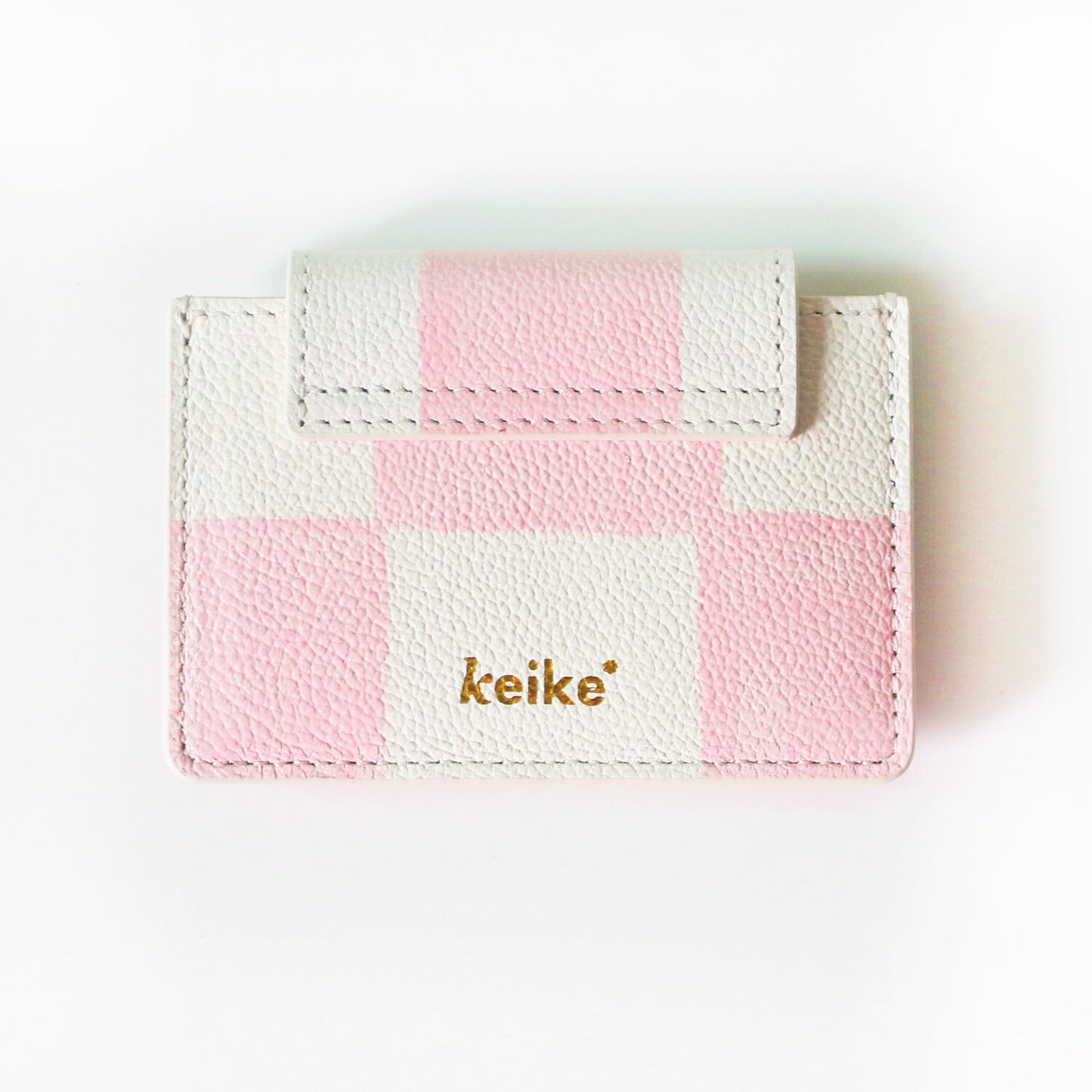 Keike 'shape of' wallet - pink check