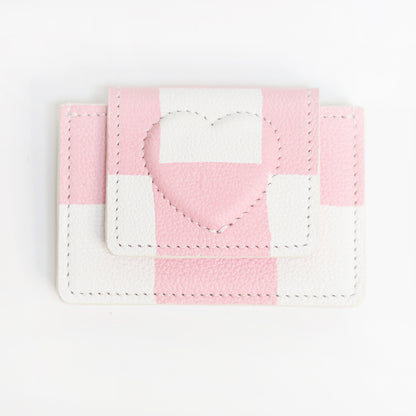 Keike 'shape of' wallet - pink check