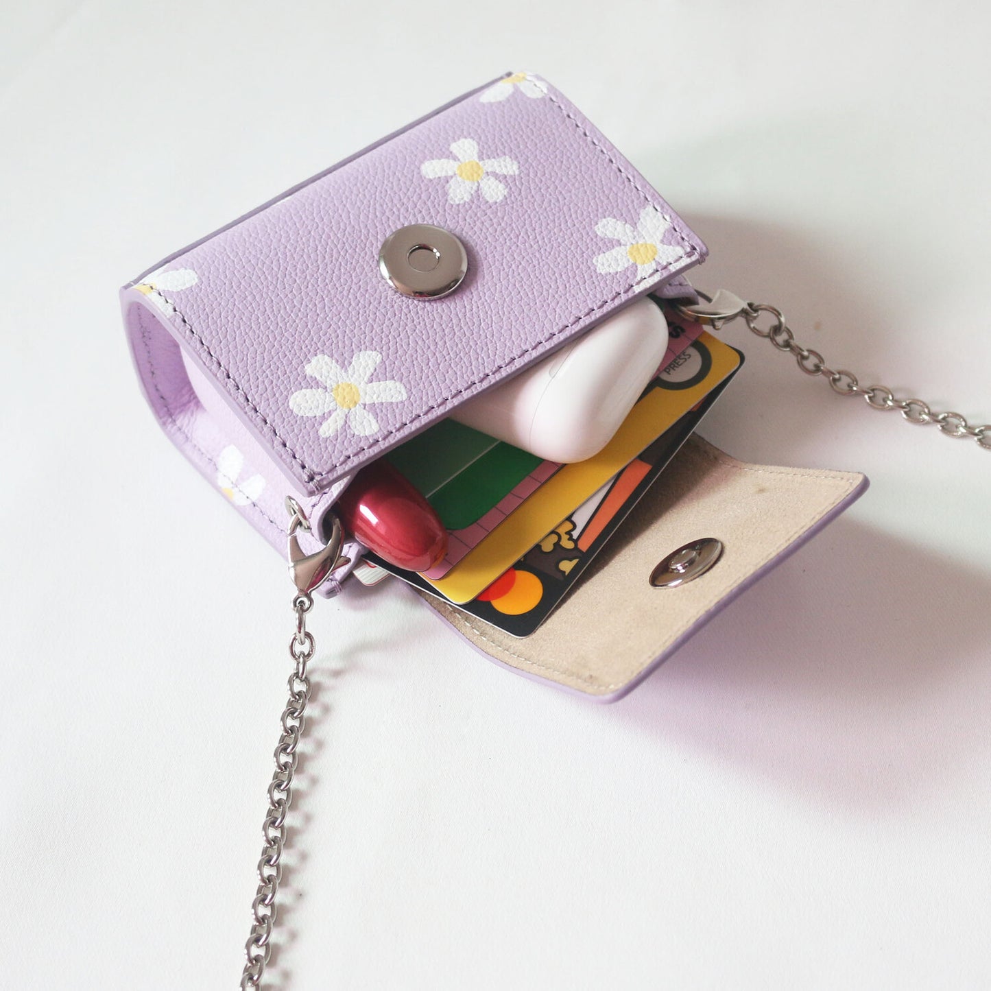 Keike 'shape of' microbag - purple daisy