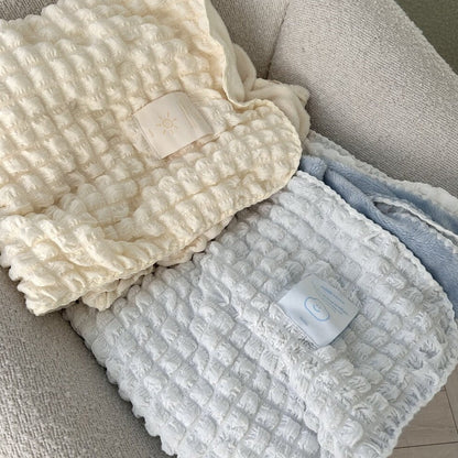 【Restock🌟】Skyfolio Double-sided Blanket (Sky blue/Ivory)