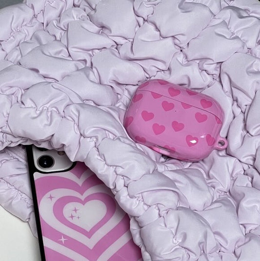 Mafavarchive deep pink heart pyong pyong airpod case