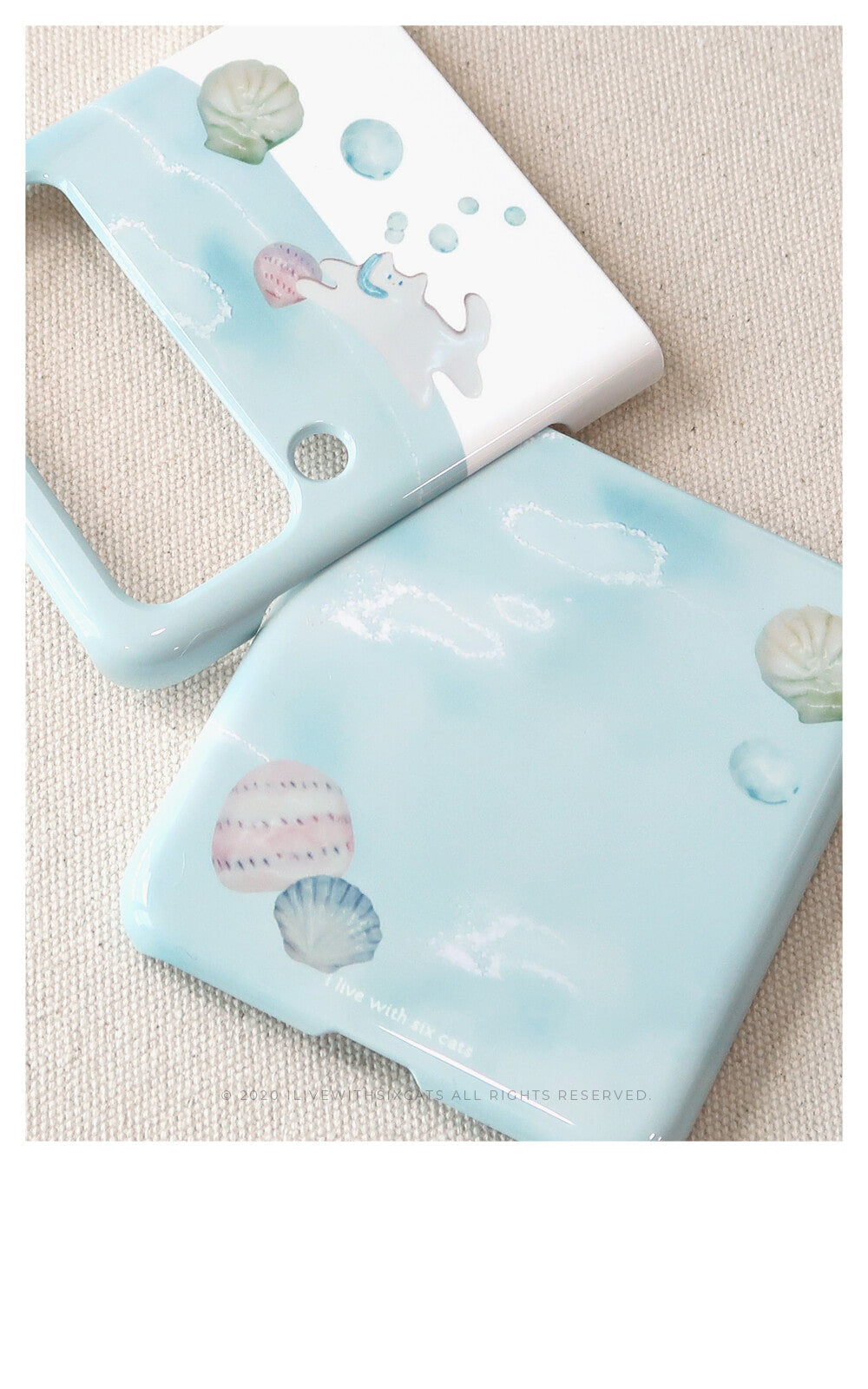 I live with six swimming cat phone case (Hard/Card storage 硬殼/插卡款)