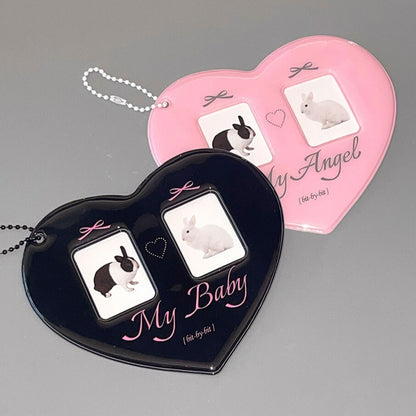 Bit By Bit Ribbon ID Photo Holder_Pink/Black 2格款