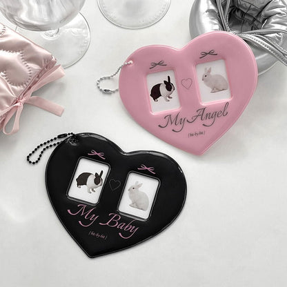 Bit By Bit Ribbon ID Photo Holder_Pink/Black 2格款