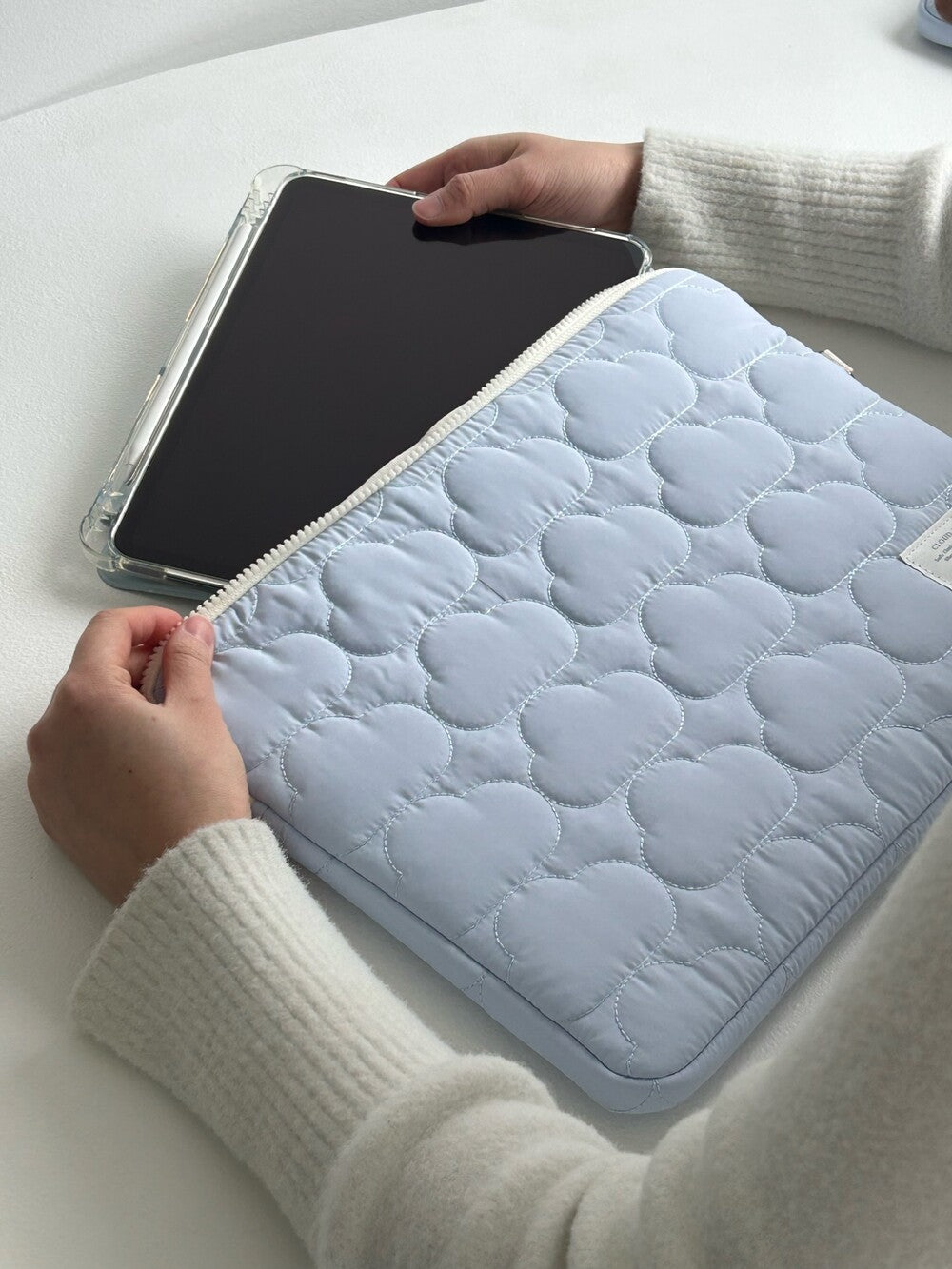 Skyfolio Cloud Quilting Ipad/Notebook Pouch -Sky blue (11, 13-14,15-16 inch)