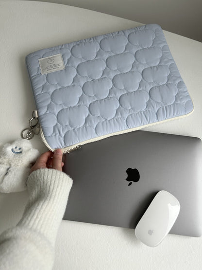 Skyfolio Cloud Quilting Ipad/Notebook Pouch -Sky blue (11, 13-14,15-16 inch)