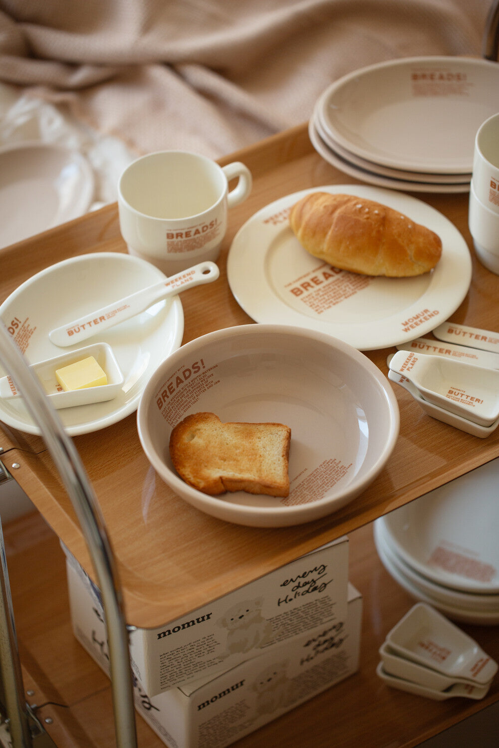 Momur [weekend 8] BREAD plate, knife, bowl, mug (6款各2色)