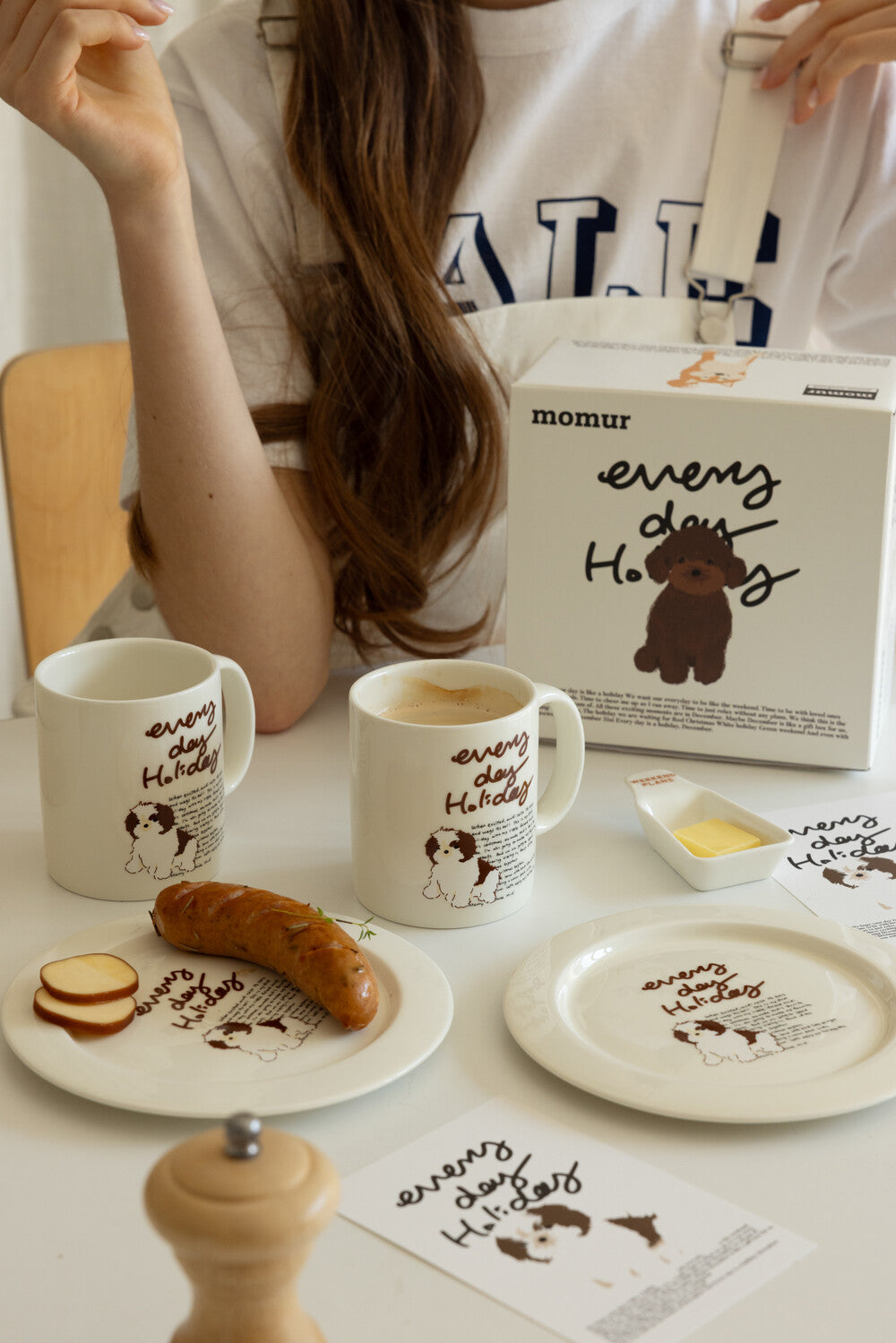 Momur [weekend 8] Holiday puppy set (mug+plate) (7款)