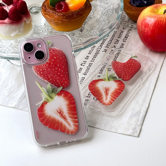 Bit By Bit Strawberry Phone Case (Clear 透明殼)