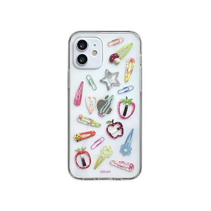 Bit By Bit Hairclip Phone Case (Clear 透明殼)