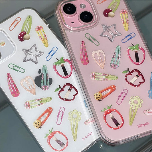 Bit By Bit Hairclip Phone Case (Clear 透明殼)