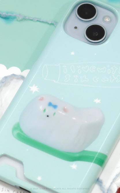 I live with six cats puppy toothbrush phone case (Card storage 插卡款)