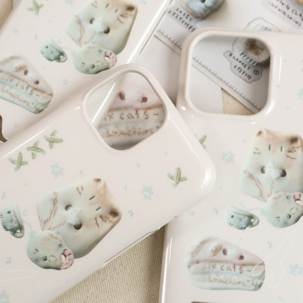 I live with six cats' night tea phone case (Card storage 插卡款)