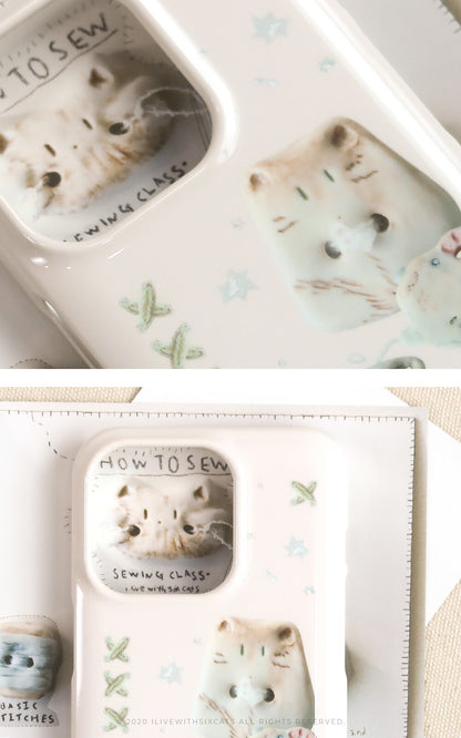 I live with six cats' night tea phone case (Card storage 插卡款)