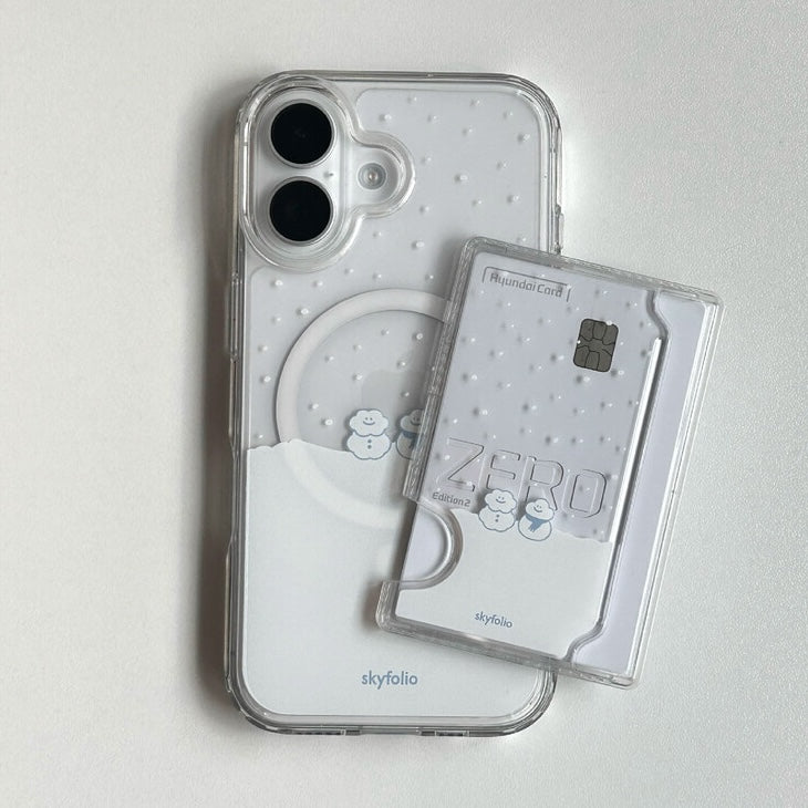 Skyfolio (Renewal ver.) Cloud Snowman Magsafe Card Slot 透明卡殼