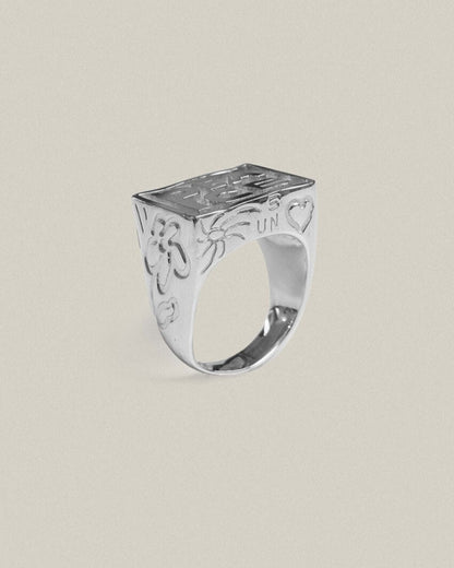 [partez x INAP] PEACE SIGNET RING