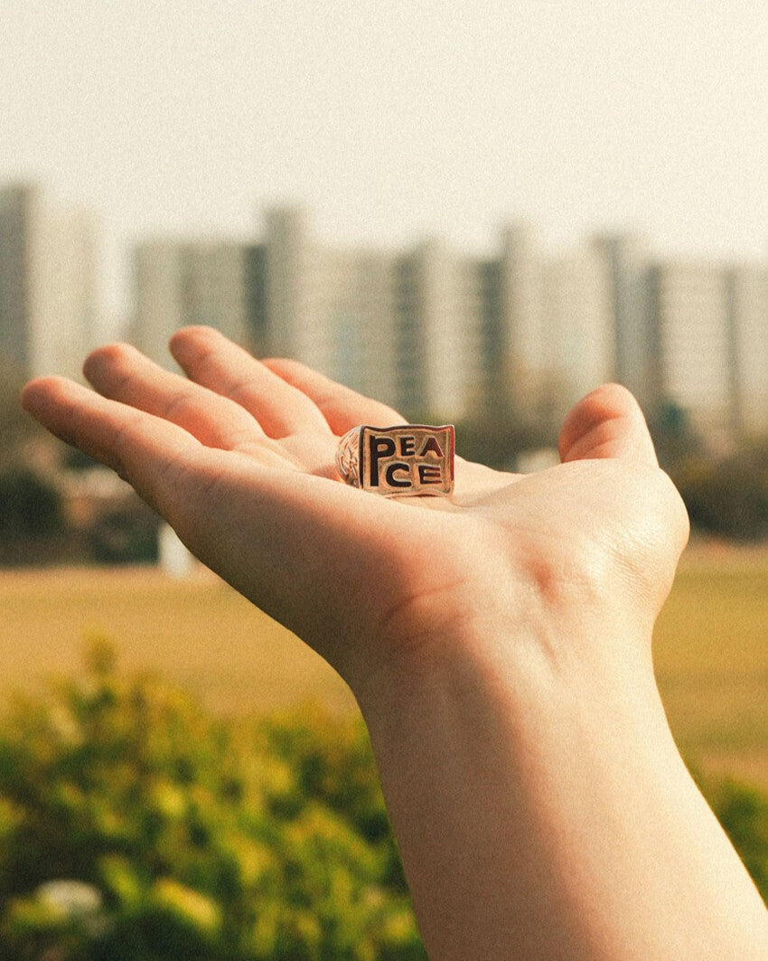 [partez x INAP] PEACE SIGNET RING