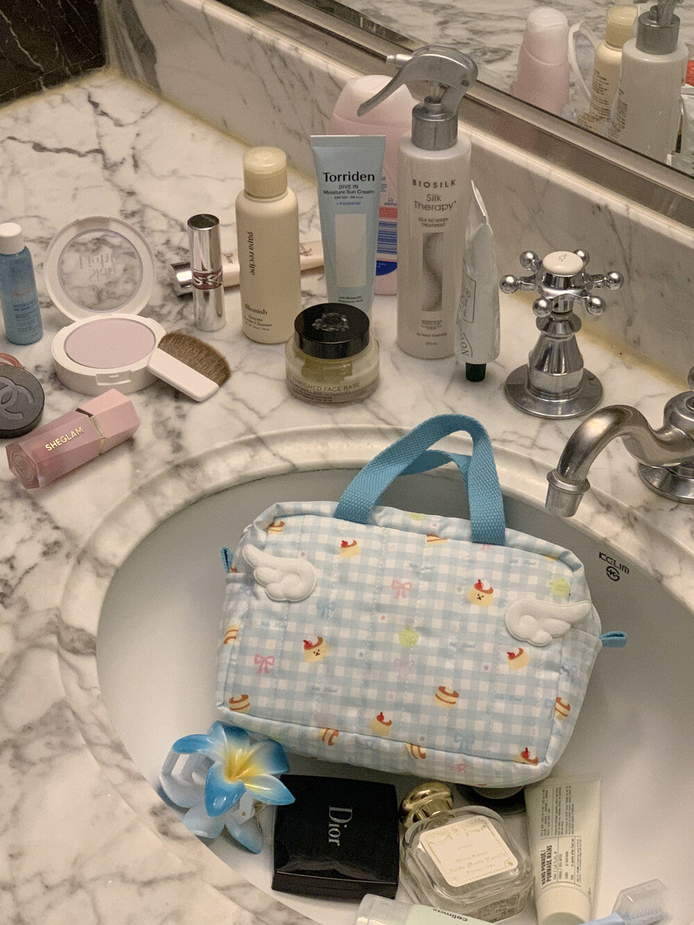 Jellyland Signature Pouch - Angel milk blue 手提化妝袋