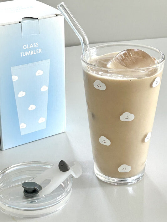Skyfolio Glass Tumbler (Cloud Pattern)