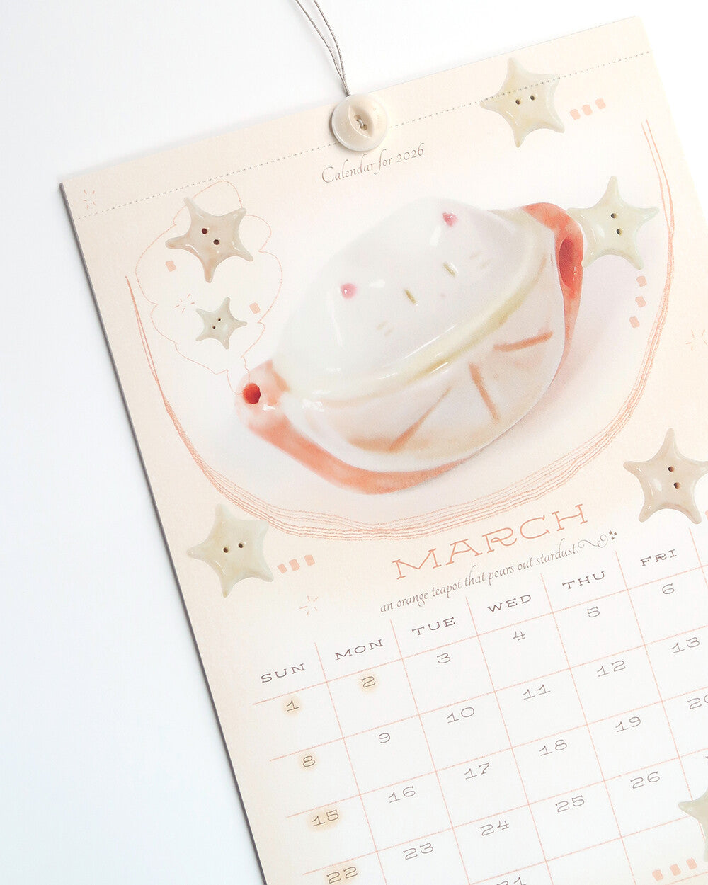 【第二輪預訂】I live with six cats 2026 Button Calendar 鈕扣月曆
