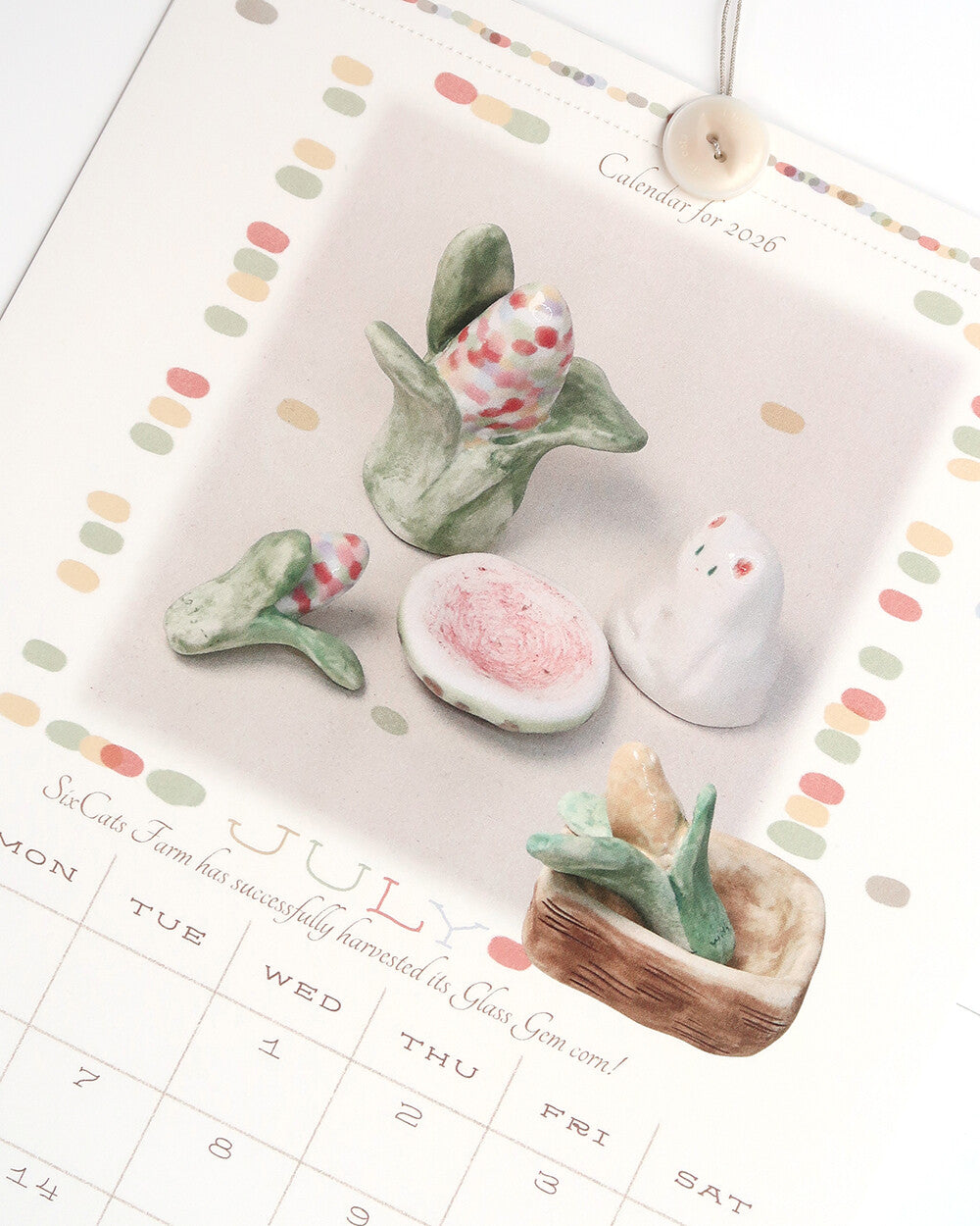 【第二輪預訂】I live with six cats 2026 Button Calendar 鈕扣月曆