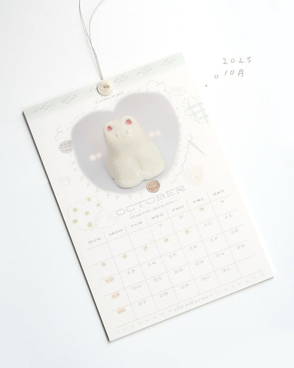 【第二輪預訂】I live with six cats 2026 Button Calendar 鈕扣月曆