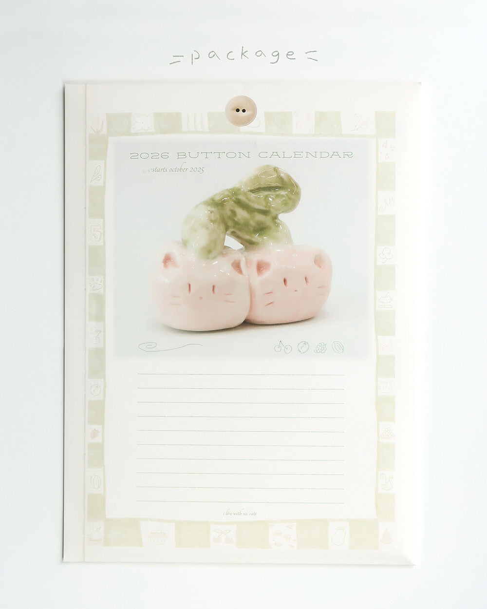 【第二輪預訂】I live with six cats 2026 Button Calendar 鈕扣月曆