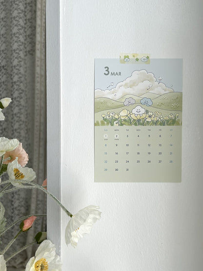 Skyfolio 2026 Postcard Calendar (B6) +Wood Holder