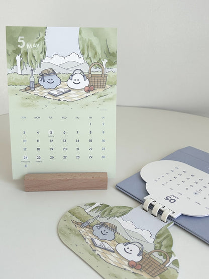 Skyfolio 2026 Postcard Calendar (B6) +Wood Holder