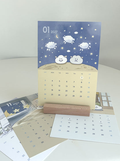 Skyfolio 2026 Postcard Calendar (B6) +Wood Holder