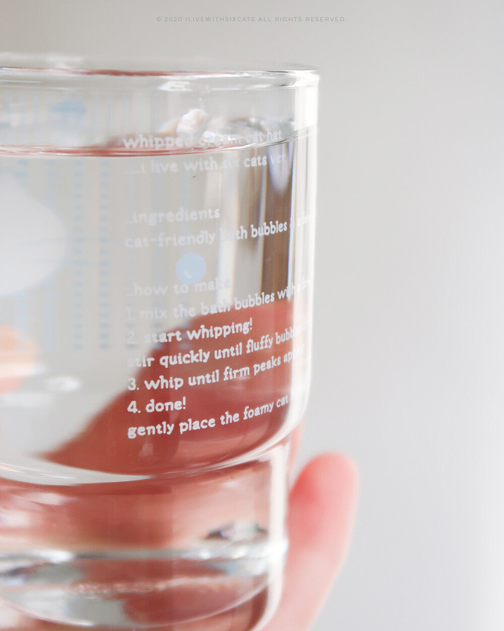 I live with six cats Whipped Cream Cat Hat Glass (245mL)