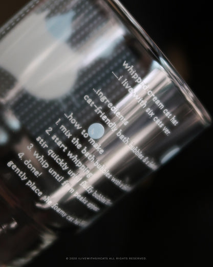 I live with six cats Whipped Cream Cat Hat Glass (245mL)