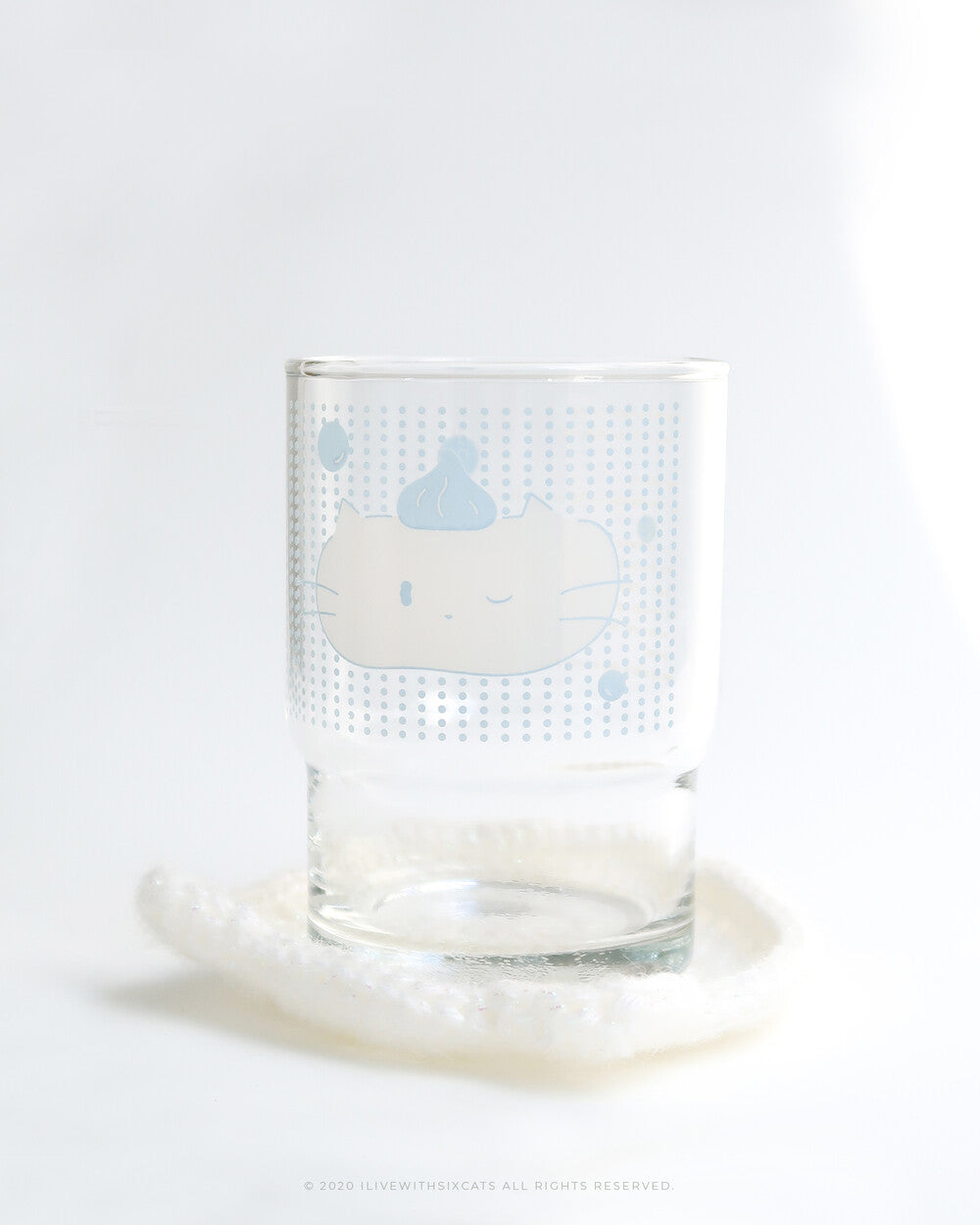 I live with six cats Whipped Cream Cat Hat Glass (245mL)