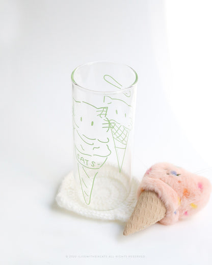 I live with six cats Watermelon Ice Cream Cat Glass (430mL)