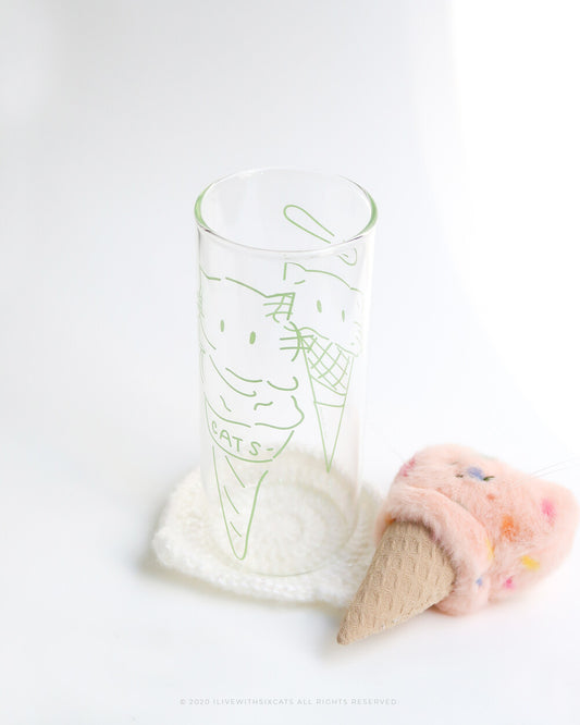 I live with six cats Watermelon Ice Cream Cat Glass (430mL)