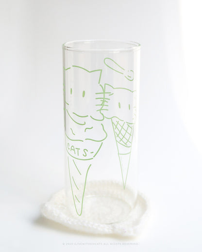I live with six cats Watermelon Ice Cream Cat Glass (430mL)