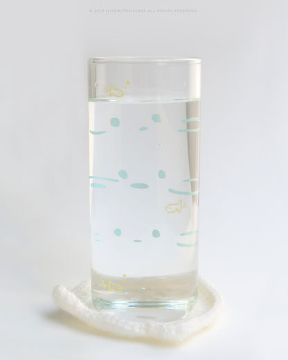I live with six cats Snorkeling Cats Glass (430mL)