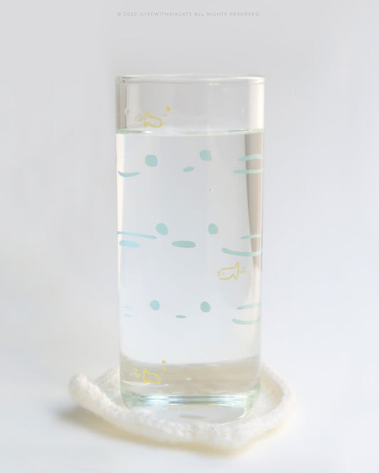 I live with six cats Snorkeling Cats Glass (430mL)