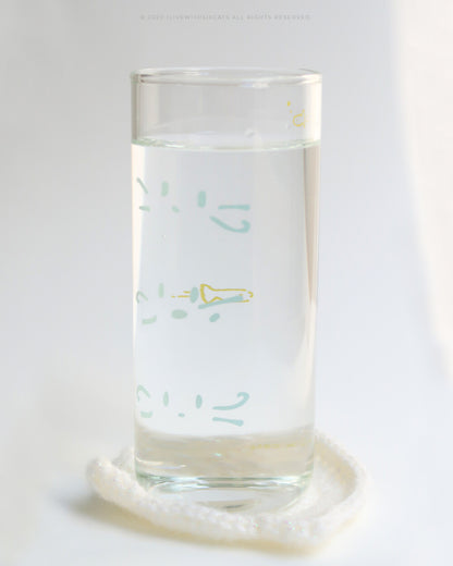 I live with six cats Snorkeling Cats Glass (430mL)