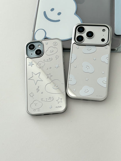 Skyfolio Cloud&Star Pattern Case (Mirror Silver Bumper)