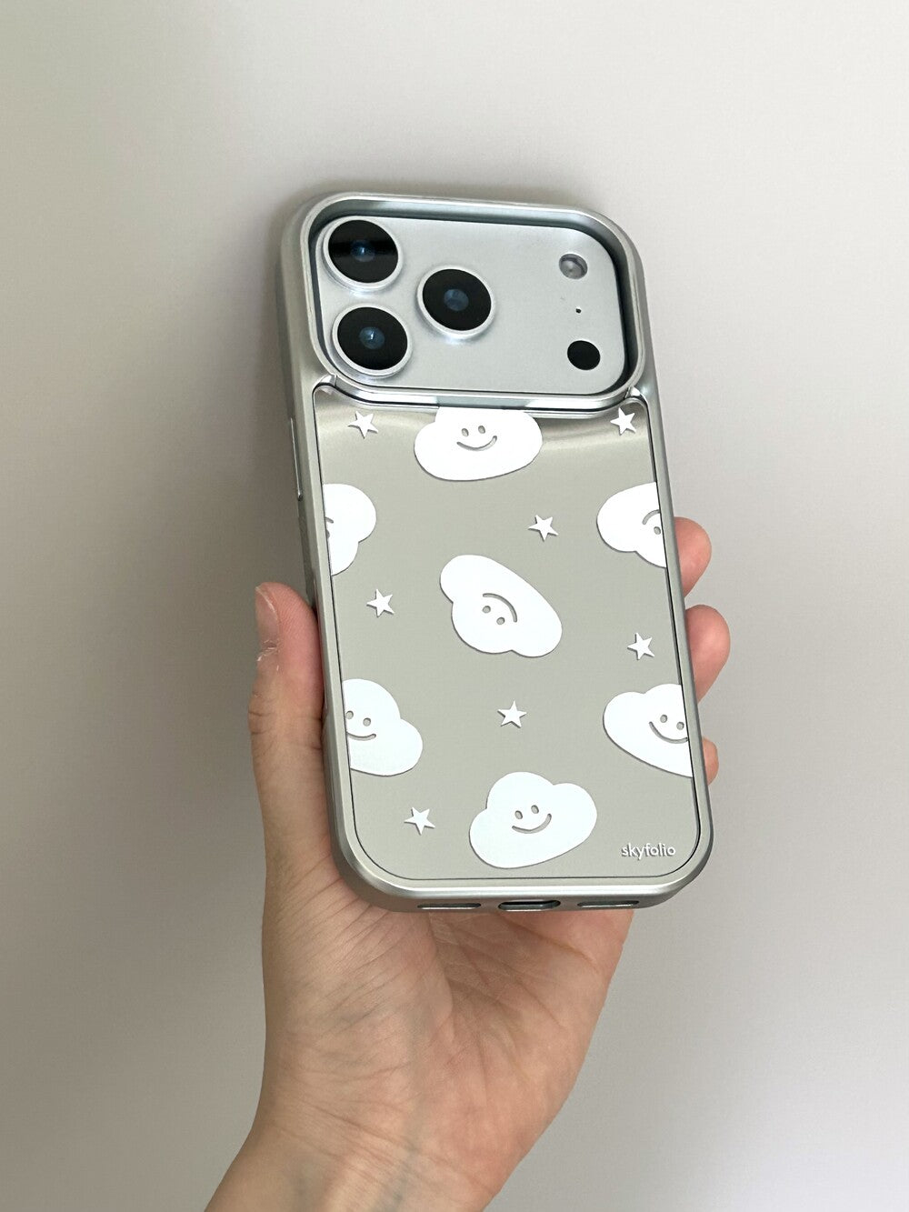 Skyfolio Cloud&Star Pattern Case (Mirror Silver Bumper)