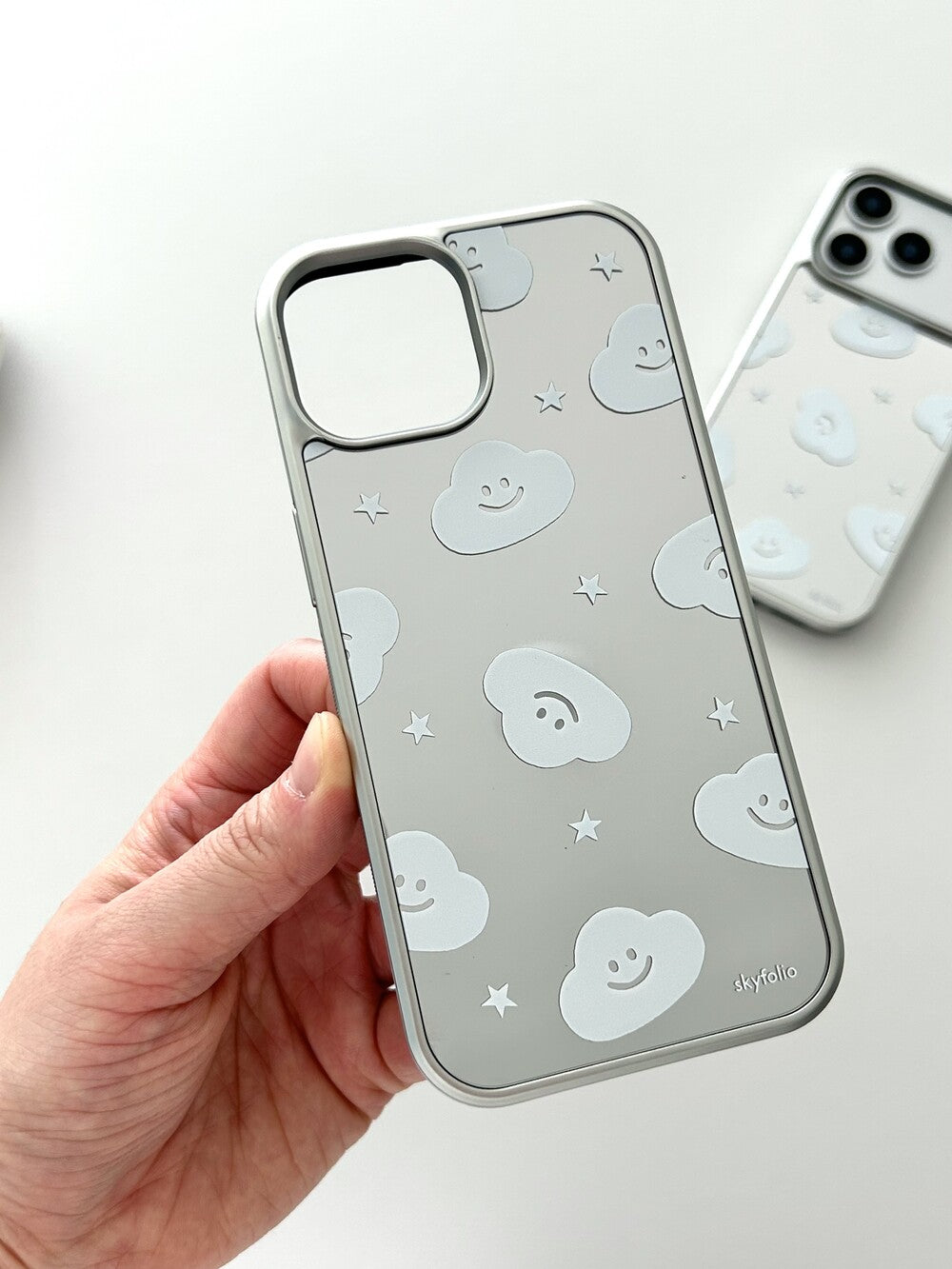 Skyfolio Cloud&Star Pattern Case (Mirror Silver Bumper)